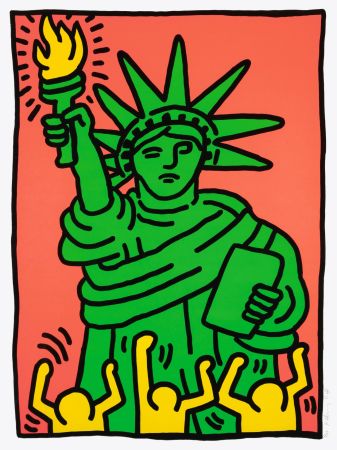 Serigrafía Haring - Statue of Liberty