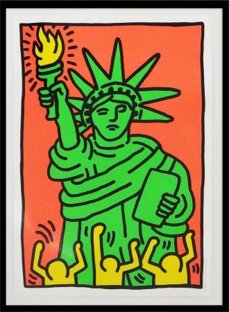 Serigrafía Haring - Statue of Liberty
