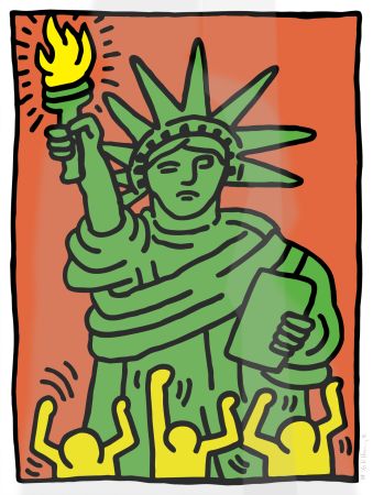 Serigrafía Haring - Statue of Liberty(1986)