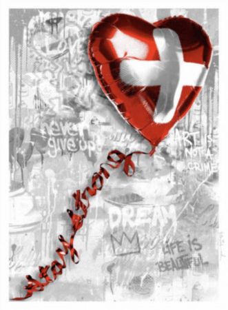 Serigrafía Mr Brainwash - Stay Strong Swiss