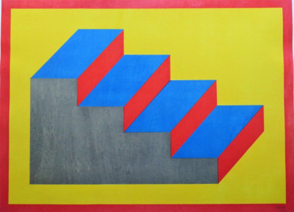 Grabado En Madera Lewitt - Steps (Form Derived from a Cubic Rectangle)