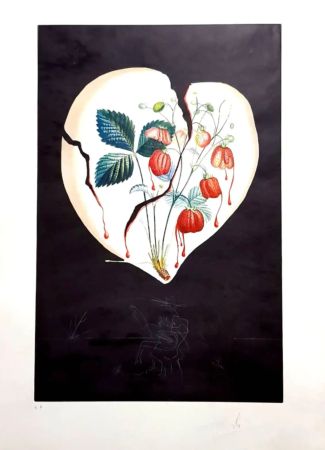 Litografía Dali - Strawberry Heart