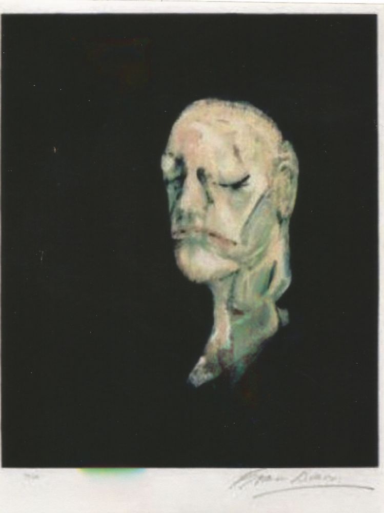 Litografía Bacon - Study portrait after the life mask of William Blake