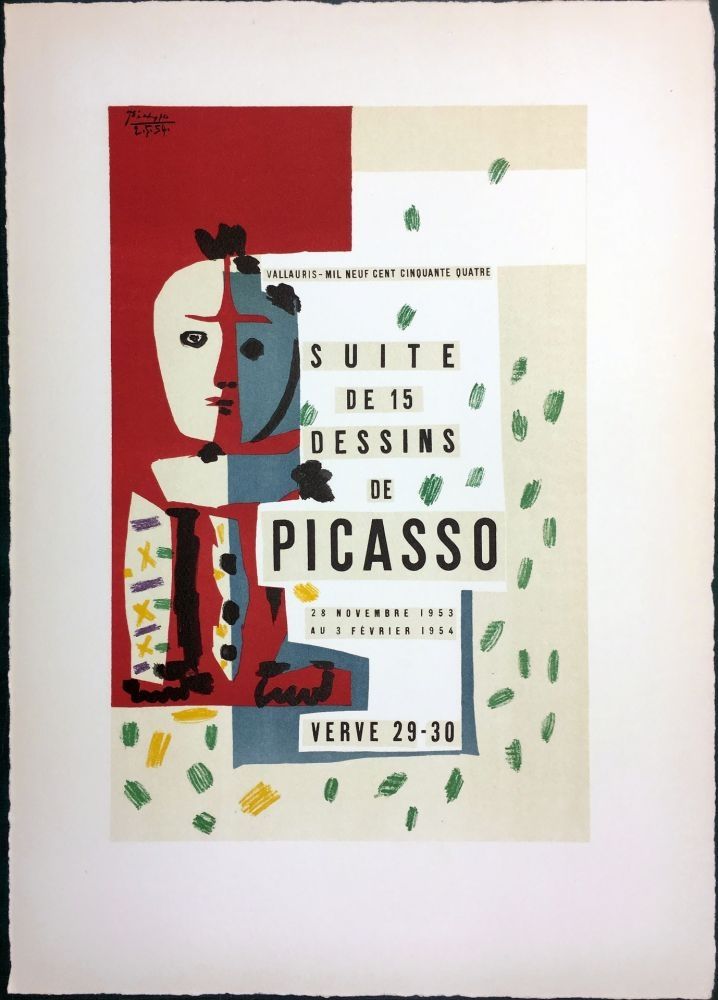 Litografía Picasso - SUITE DE 15 DESSINS. VALLAURIS 1954. Titre du tirage de luxe.