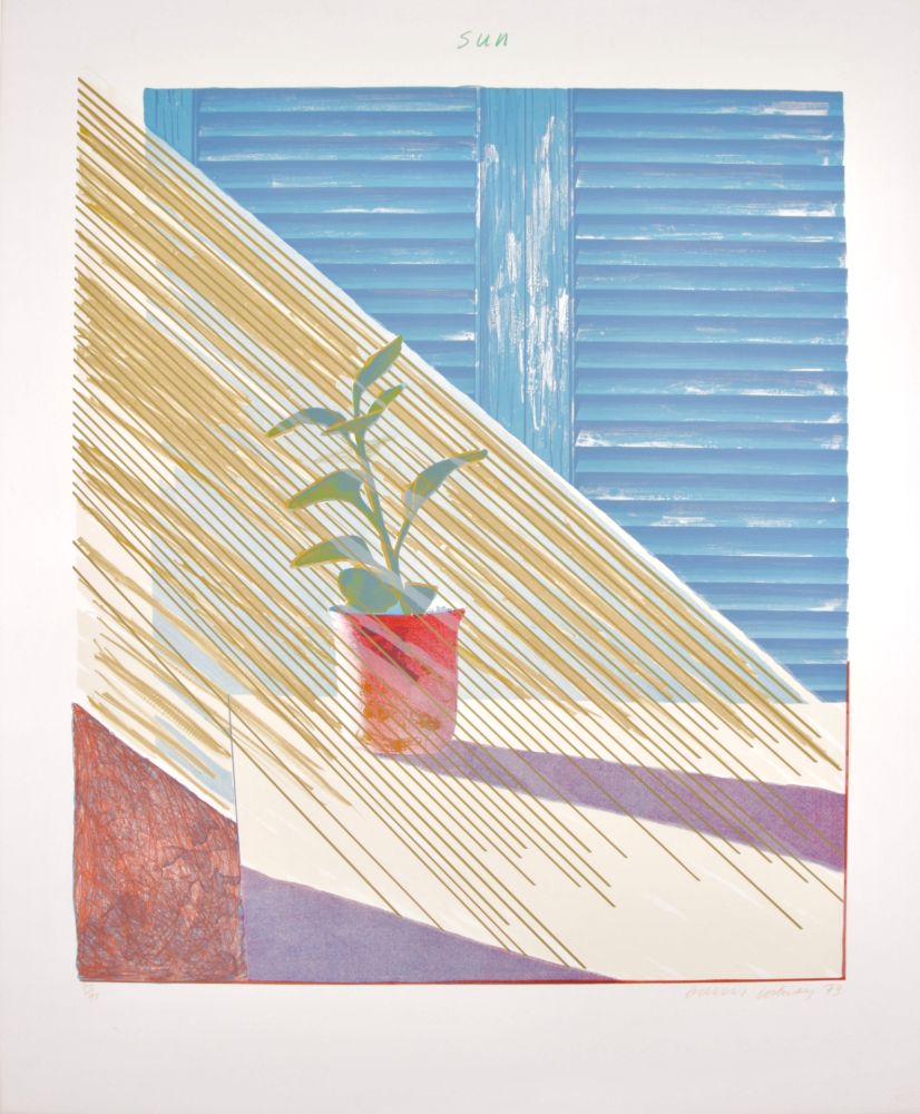 Litografía Hockney - Sun