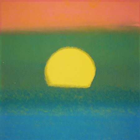 Serigrafía Warhol - Sunset (Unique) (Blue/Green/Orange/Yellow)