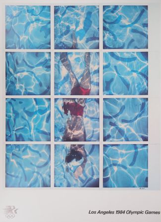 Litografía Hockney - Swimmer, Pool Diver