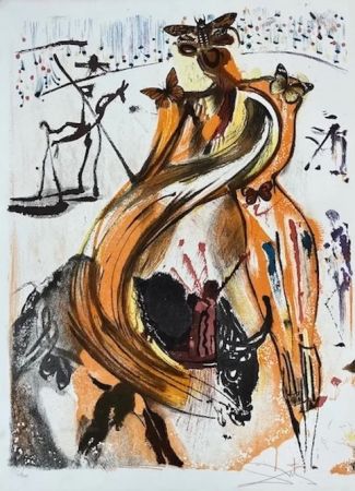 Litografía Dali - Tauromachie aux papillons
