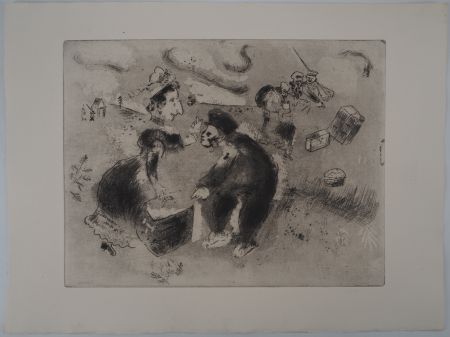 Grabado Chagall - Tchitchikov douanier