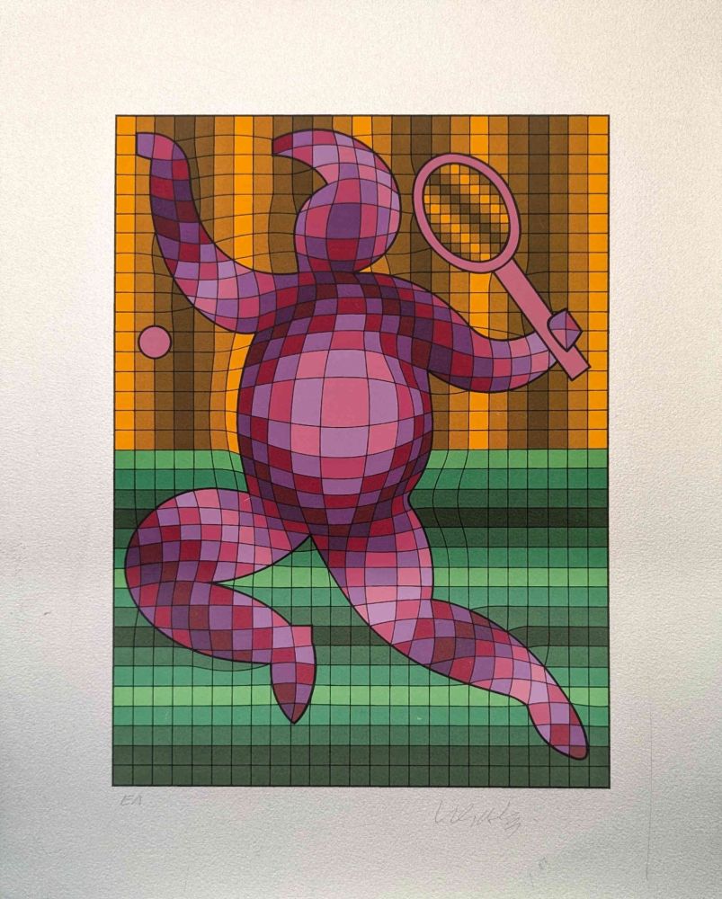 Serigrafía Vasarely - Tennis Player