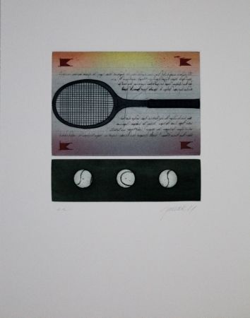Aguafuerte Y Aguatinta Janak - Tennisschläger / Tennis Racquet