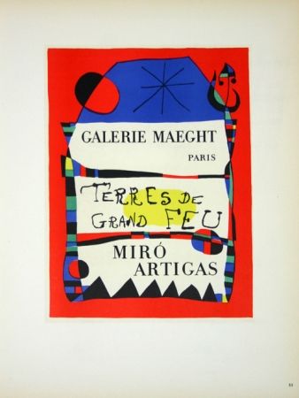Litografía Miró - Terre de Grand Feu  Galerie Maeght 1955