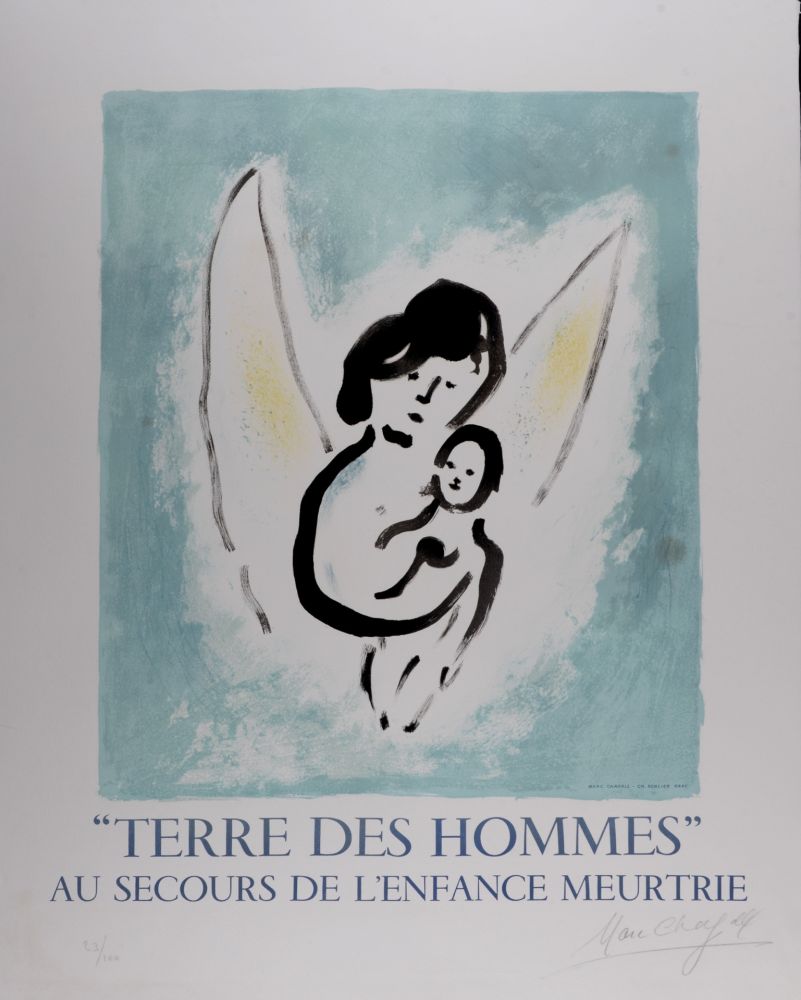 Litografía Chagall (After) - Terre des Hommes, 1971 - Hand-signed