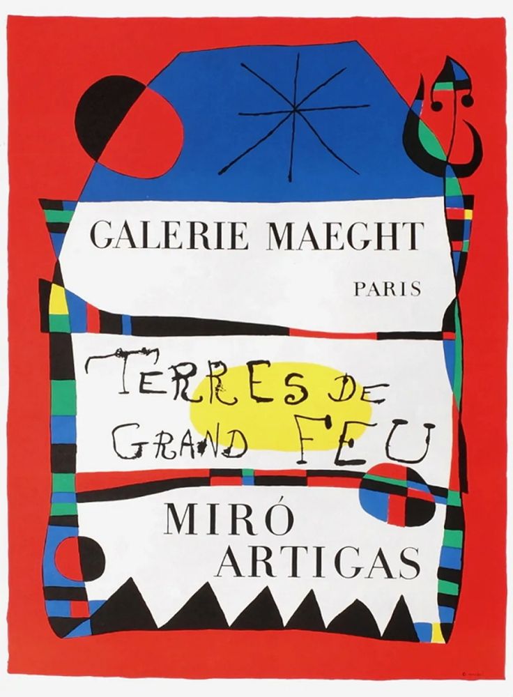 Cartel Miró - TERRES DE GRAND FEU. MIRO ARTIGAS. Exposition 1956.