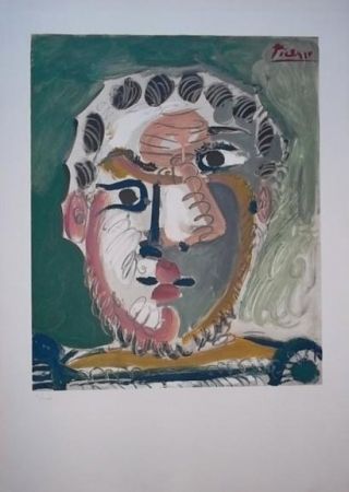 Litografía Picasso - Tete d'homme barbu