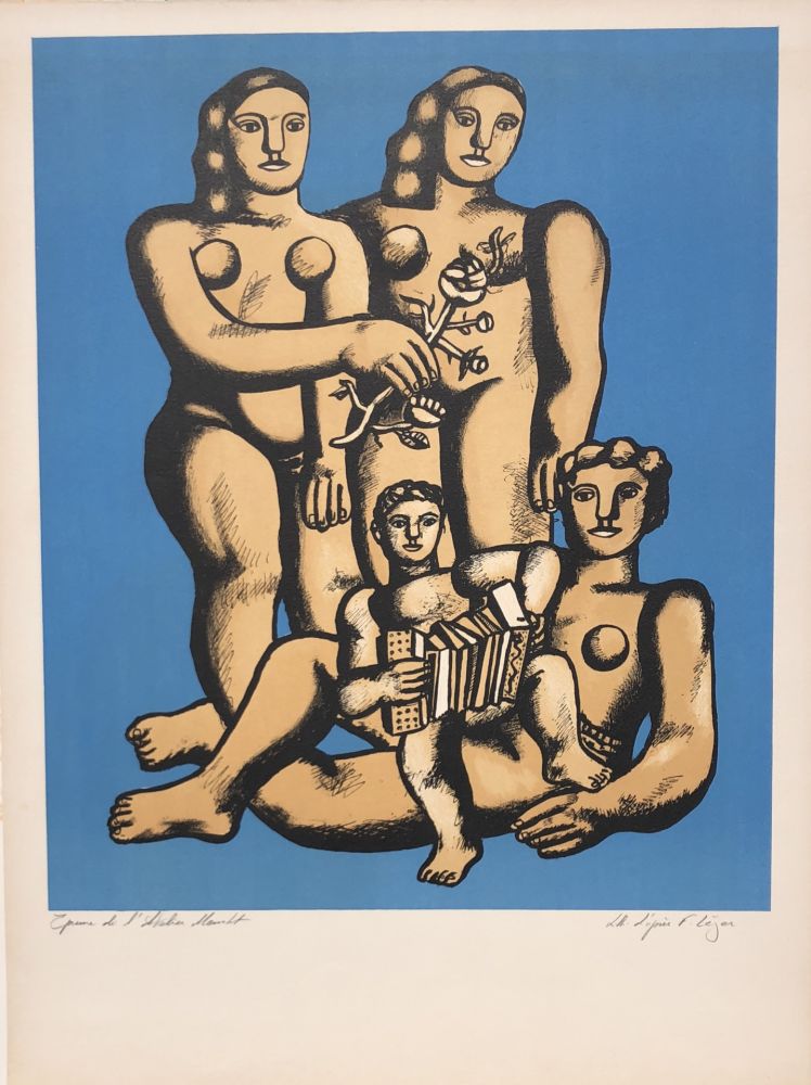 Litografía Leger - The Accordionist's Family