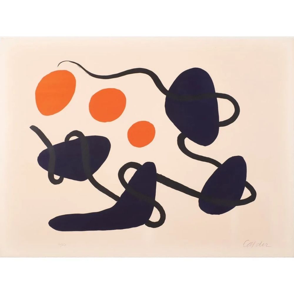 Litografía Calder - The Black Line