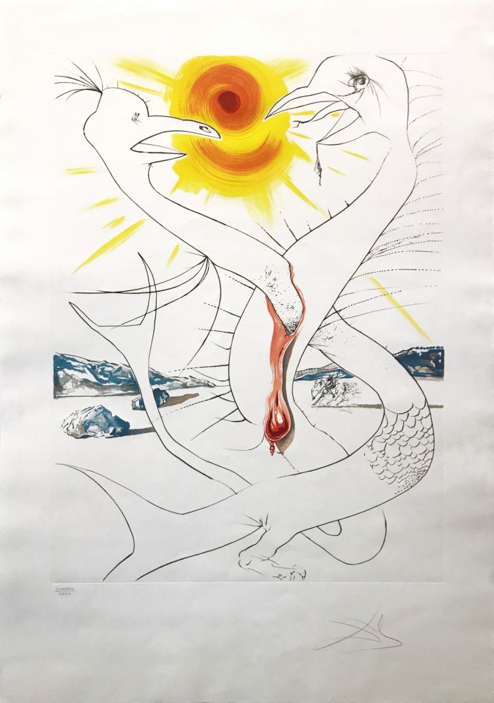 Aguafuerte Dali - THE CADUSEUS OF MARS NOURISHED BY THE BALL OF FIRE OF JUPITER
