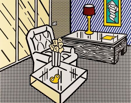 Grabado En Madera Lichtenstein - The Den, from Interior Series