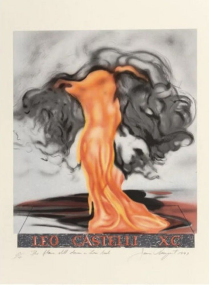 Litografía Rosenquist - The flame still dances on Leos book