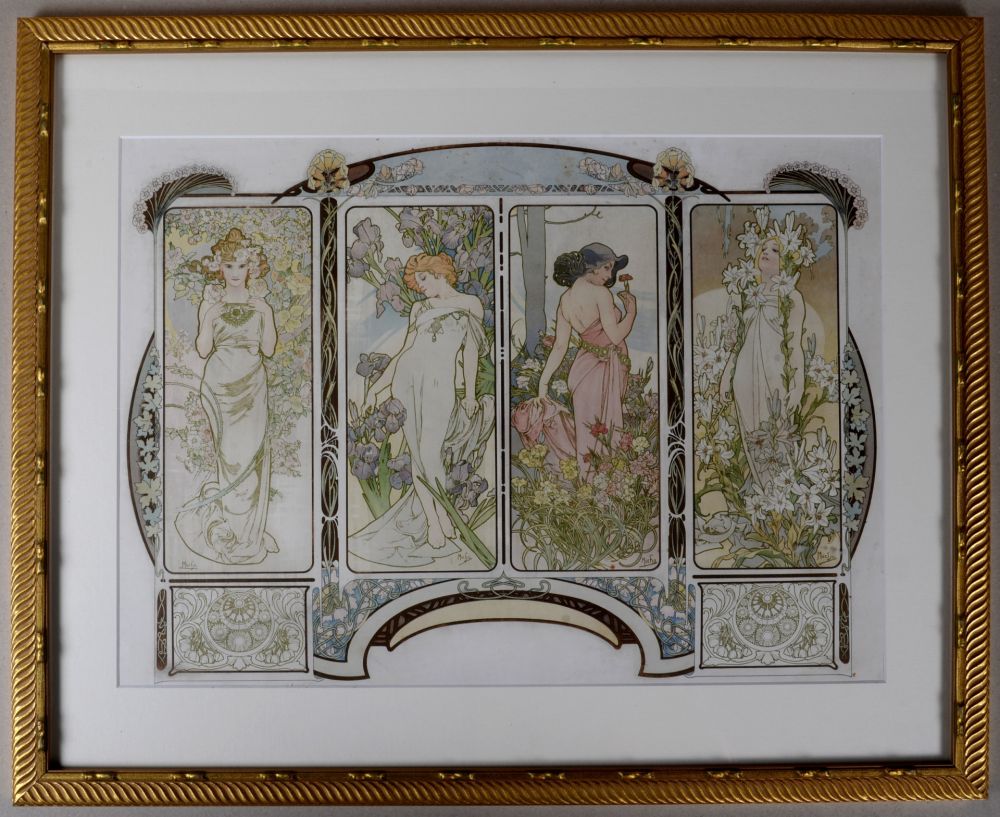 Litografía Mucha - The Flowers (one sheet), circa 1900