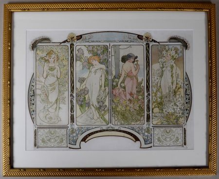 Litografía Mucha - The Flowers (one sheet), circa 1900