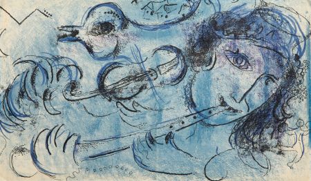 Litografía Chagall - The Flute Player