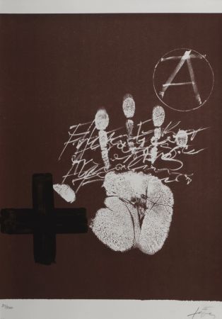 Litografía Tàpies - The Hand, 1974 - Hand-signed