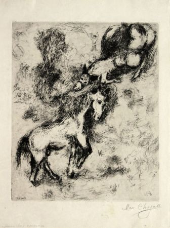 Linograbado Chagall - The Horse and the Donkey