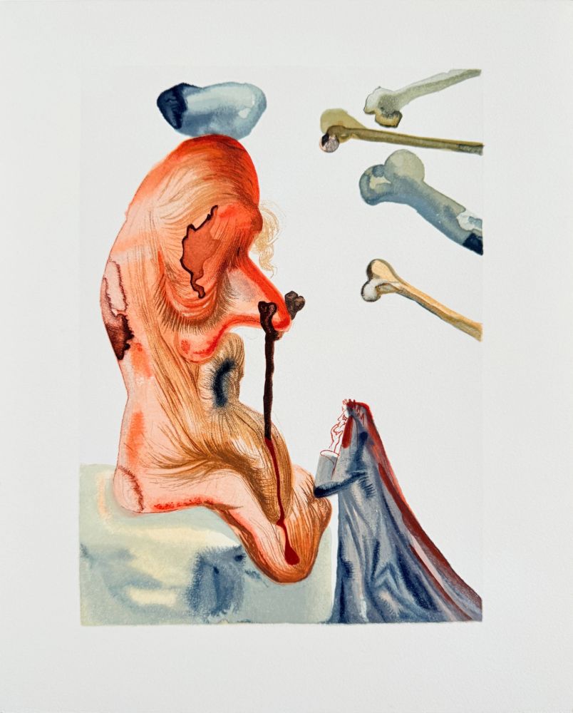 Grabado En Madera Dali - The Inferno, Canto 18  - Les Trompeurs