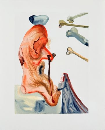 Grabado En Madera Dali - The Inferno, Canto 18  - Les Trompeurs
