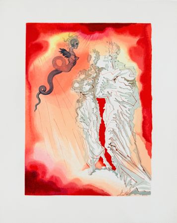 Grabado En Madera Dali - The Inferno, Canto 21 - Le Diable noir