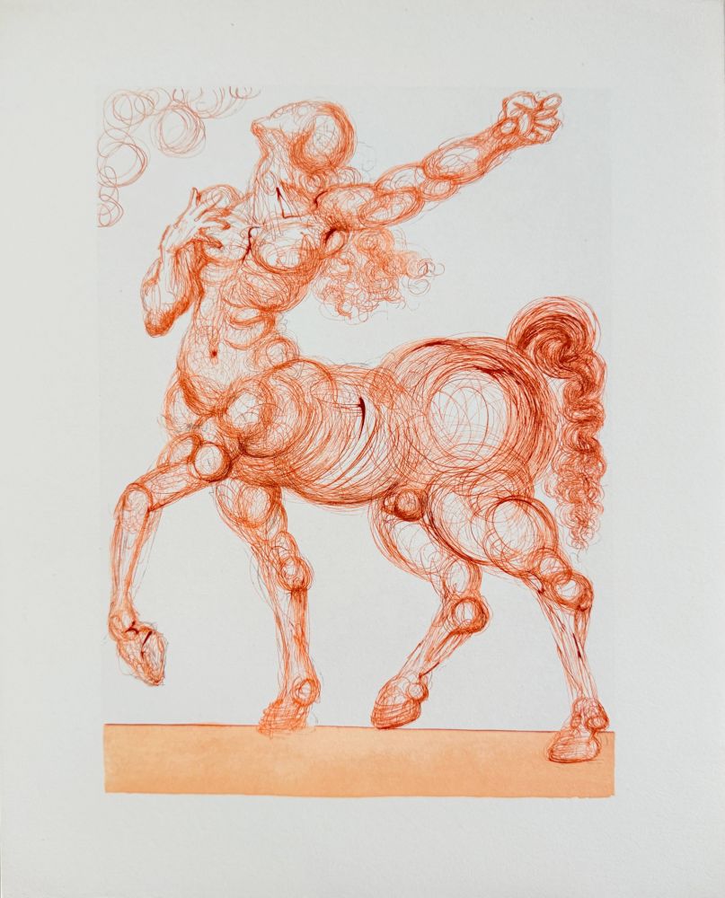 Grabado En Madera Dali - The Inferno, Canto 25 - The Centaur