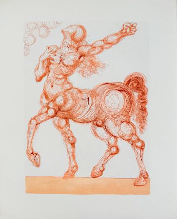 Grabado En Madera Dali - The Inferno, Canto 25 - The Centaur