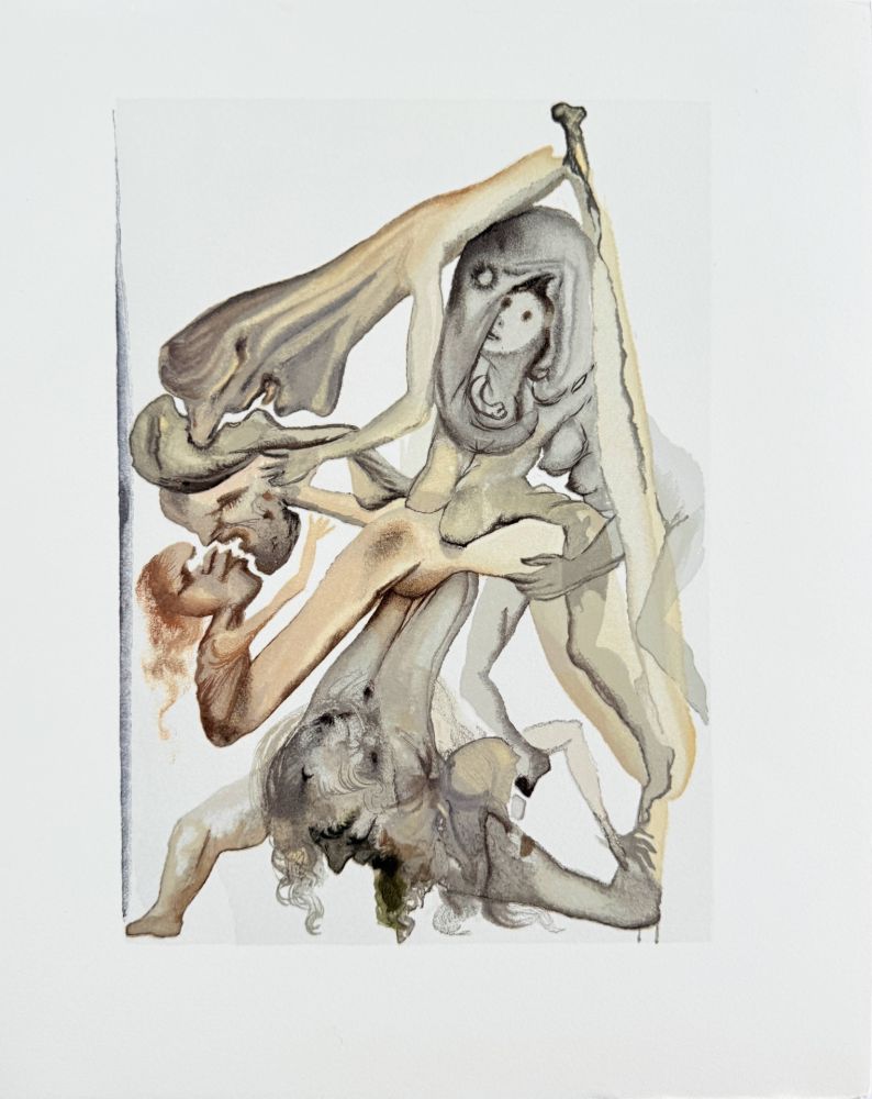 Grabado En Madera Dali - The Inferno, Canto 3 - Charon and the Shore of Acheron