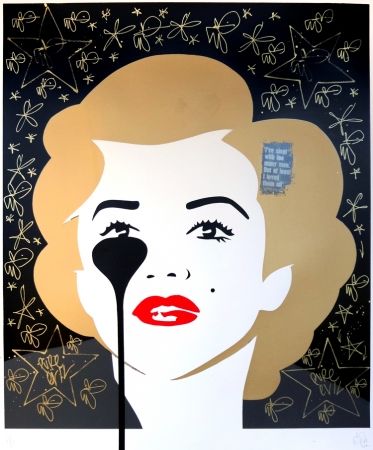 Serigrafía Pure Evil - The last Marilyn (golden scratching)