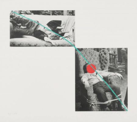 Litografía Baldessari - The life and opinions of Tristam Shandy 2 (Man Collapsed on Sofa; Man Tied to Chair)