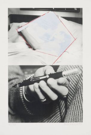 Litografía Baldessari - The life and opinions of Tristam Shandy 4 (Man and Woman in Bed, Obliterated; Hand Holding Fountain (The thing to be concealed))