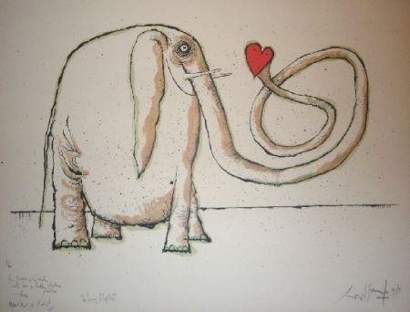 Litografía Searle - The loving elephant