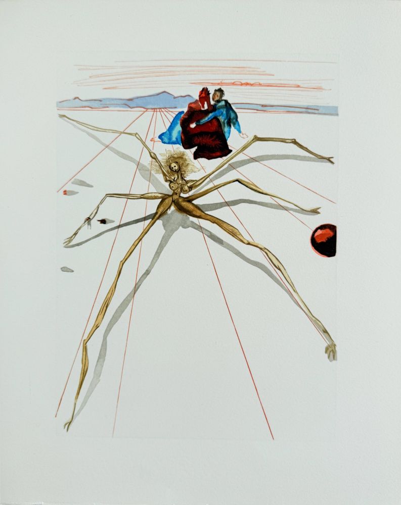Grabado En Madera Dali - The Purgatory, Canto 17 - Leaving the Terrace of Anger