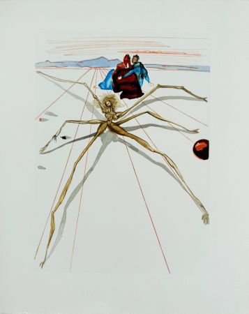 Grabado En Madera Dali - The Purgatory, Canto 17 - Leaving the Terrace of Anger