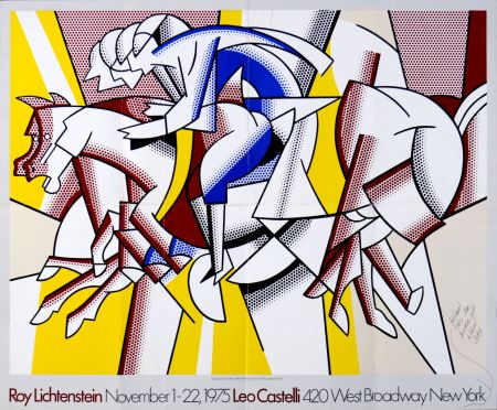 Litografía Lichtenstein - The Red Horseman, 1975 - Rare!