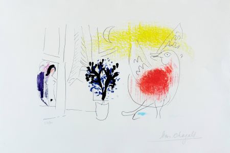 Litografía Chagall - The Red Rooster