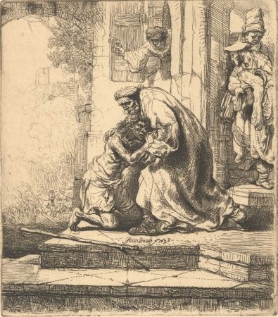 Grabado Rembrandt - The Return of the Prodigal Son