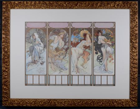 Litografía Mucha - The Seasons (one sheet), 1897