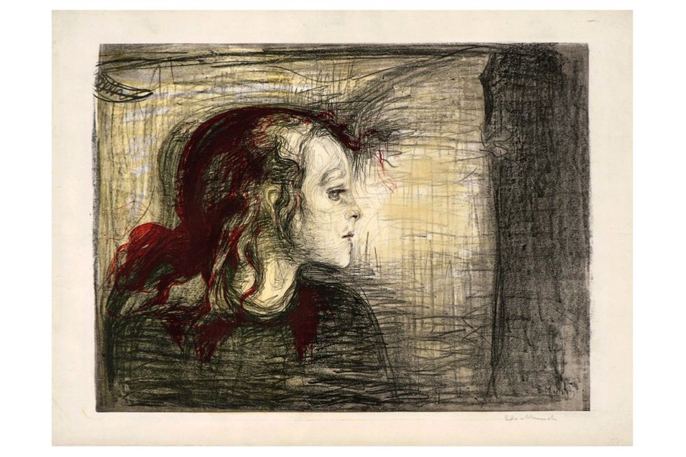 Litografía Munch - The sick child (First Version)