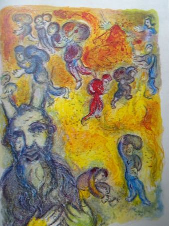 Litografía Chagall - The story of the Exodus, plate 3:  En ces jours