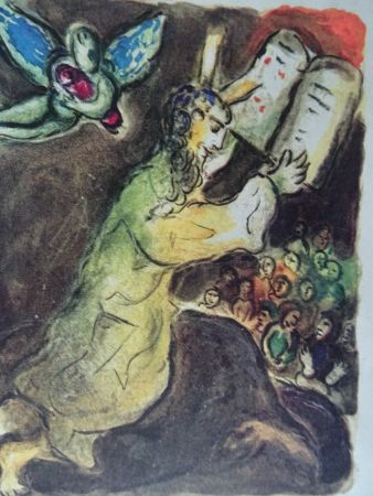Litografía Chagall - The Story of the Exodus, plate number 20:Voici les Paroles du Seigneur..