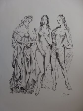 Litografía Foujita - The Three Graces