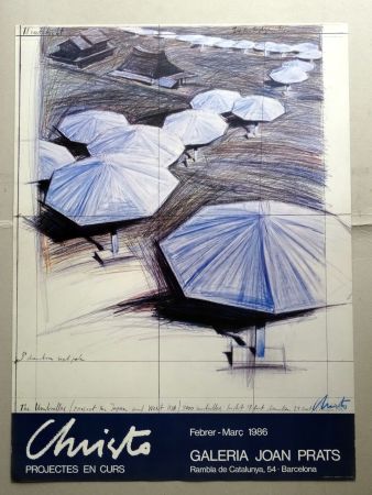 Cartel Christo - The umbrelas - Joan Prats Signed